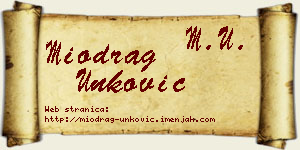 Miodrag Unković vizit kartica
